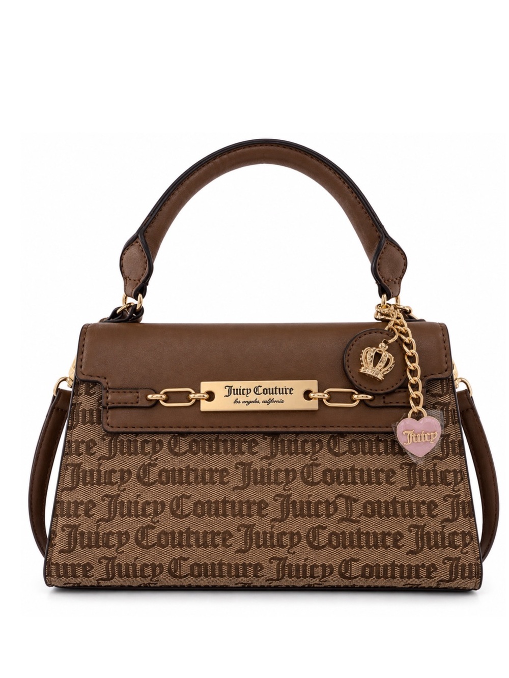 Juicy Couture Brown Monogram Mini Satchel Bag.